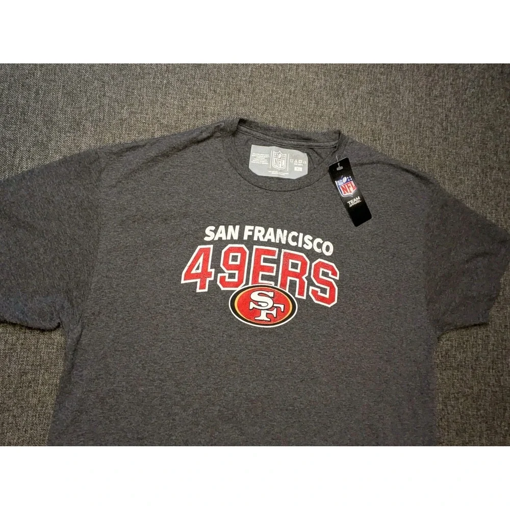 San Francisco 49ers NFL Team Apparel Shirt Mens XL Gray Football Tee NWT Cotton